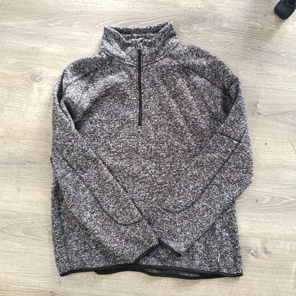 AVALANCHE | PULLOVER FLEECE 3/4 ZIP | MENS LARGE HEATHERED GREY